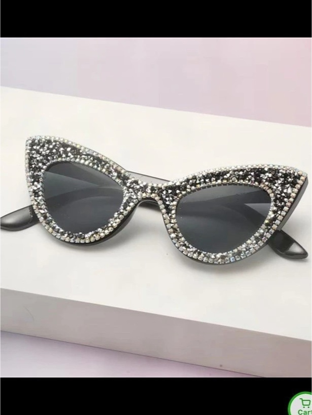Women's Cat Eye Sunglasses in Black & Silver Like New